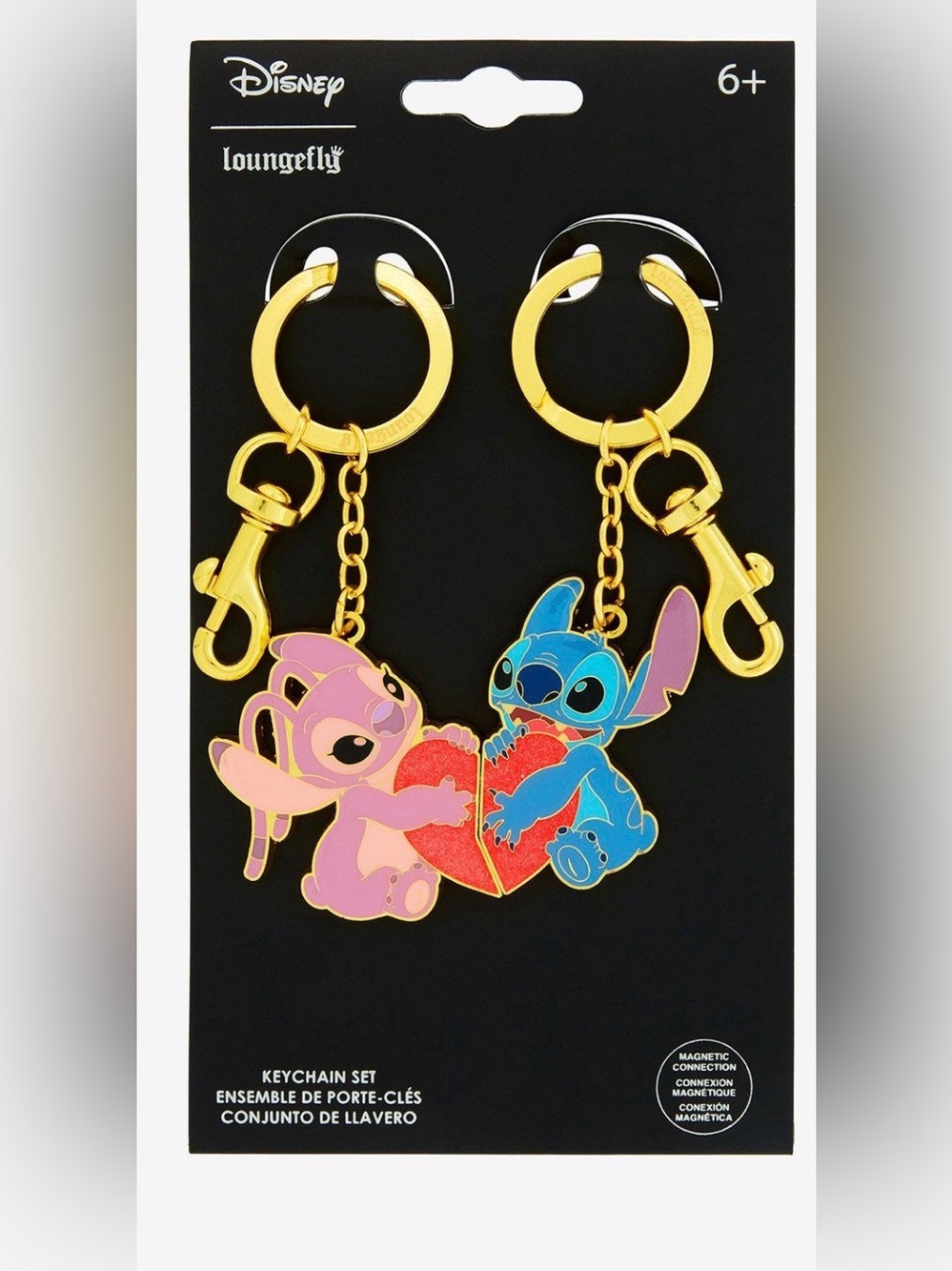 NWT Loungefly Disney Stitch and Angel magnetic keychain set